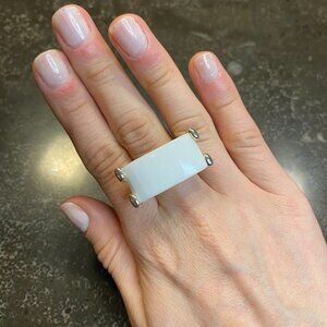 White Quartz Ring Size 7
